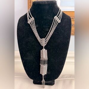 Rare Hollycraft 1950’s Tassel Silver Tone Necklace